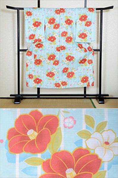 Girls yukata and obi belt set / GY #74 (11-12)