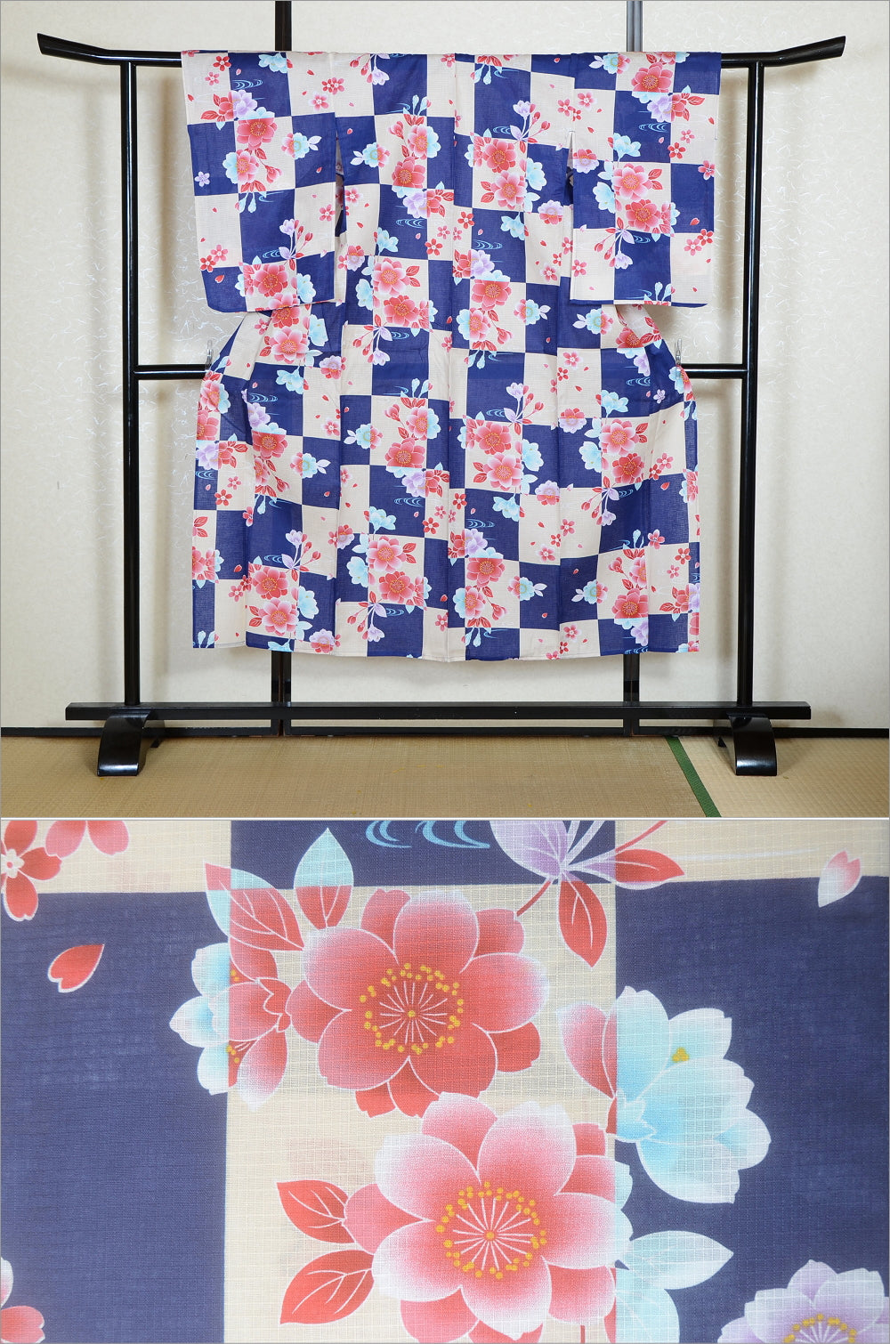 Girls yukata and obi belt set / GY #73 (11-12)