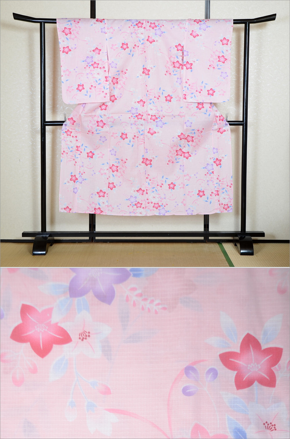 Girls yukata and obi belt set / GY #81 (13-14)