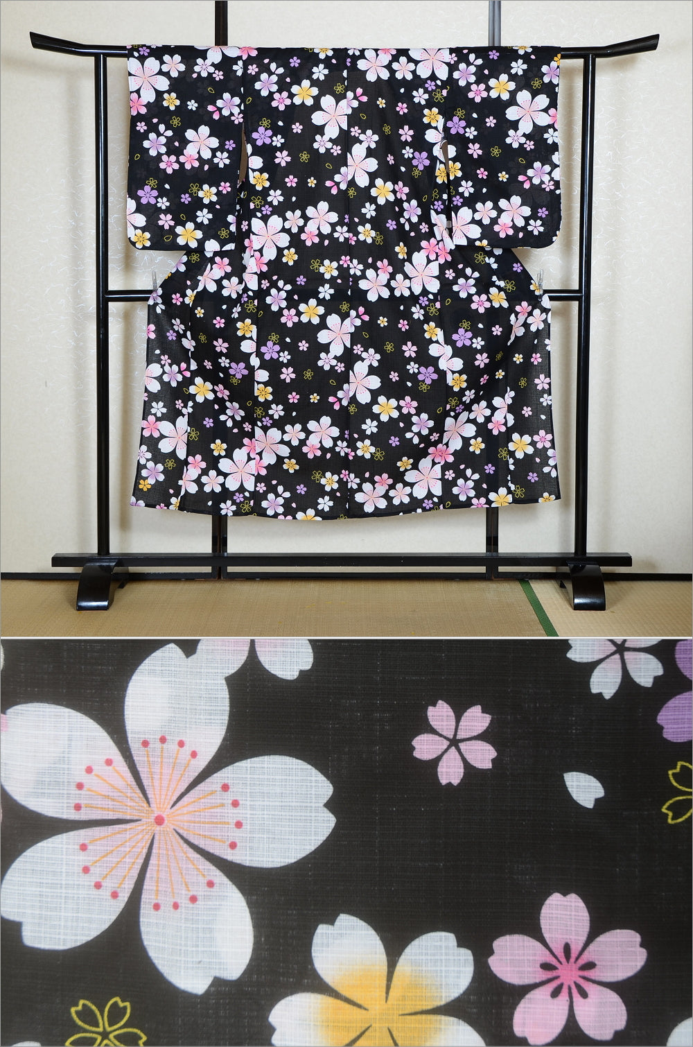 Girls yukata and obi belt set / GY #75 (11-12)