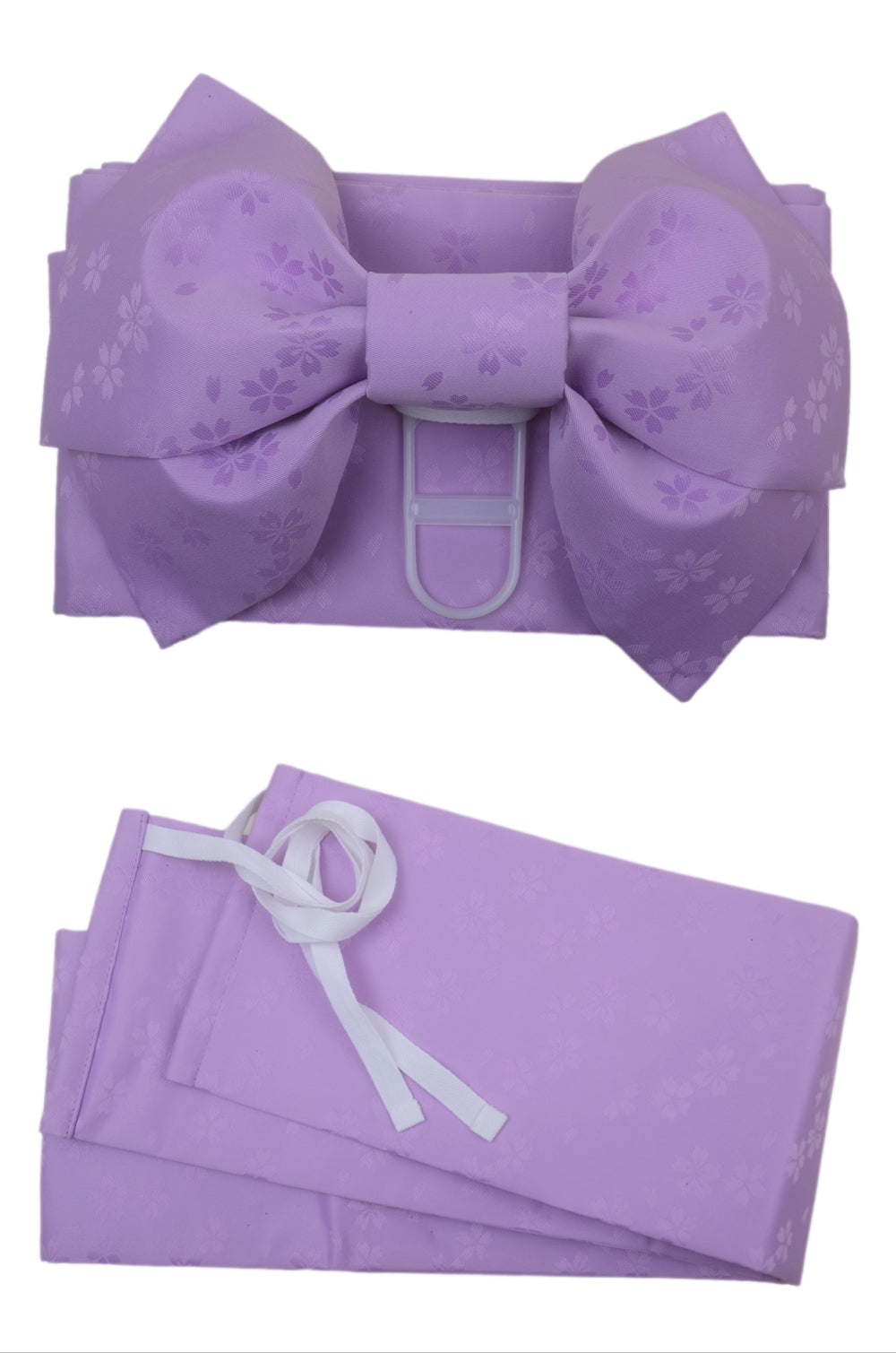 Obi belt and geta sandals set : Pre-tied / Light purple #111 (TI)