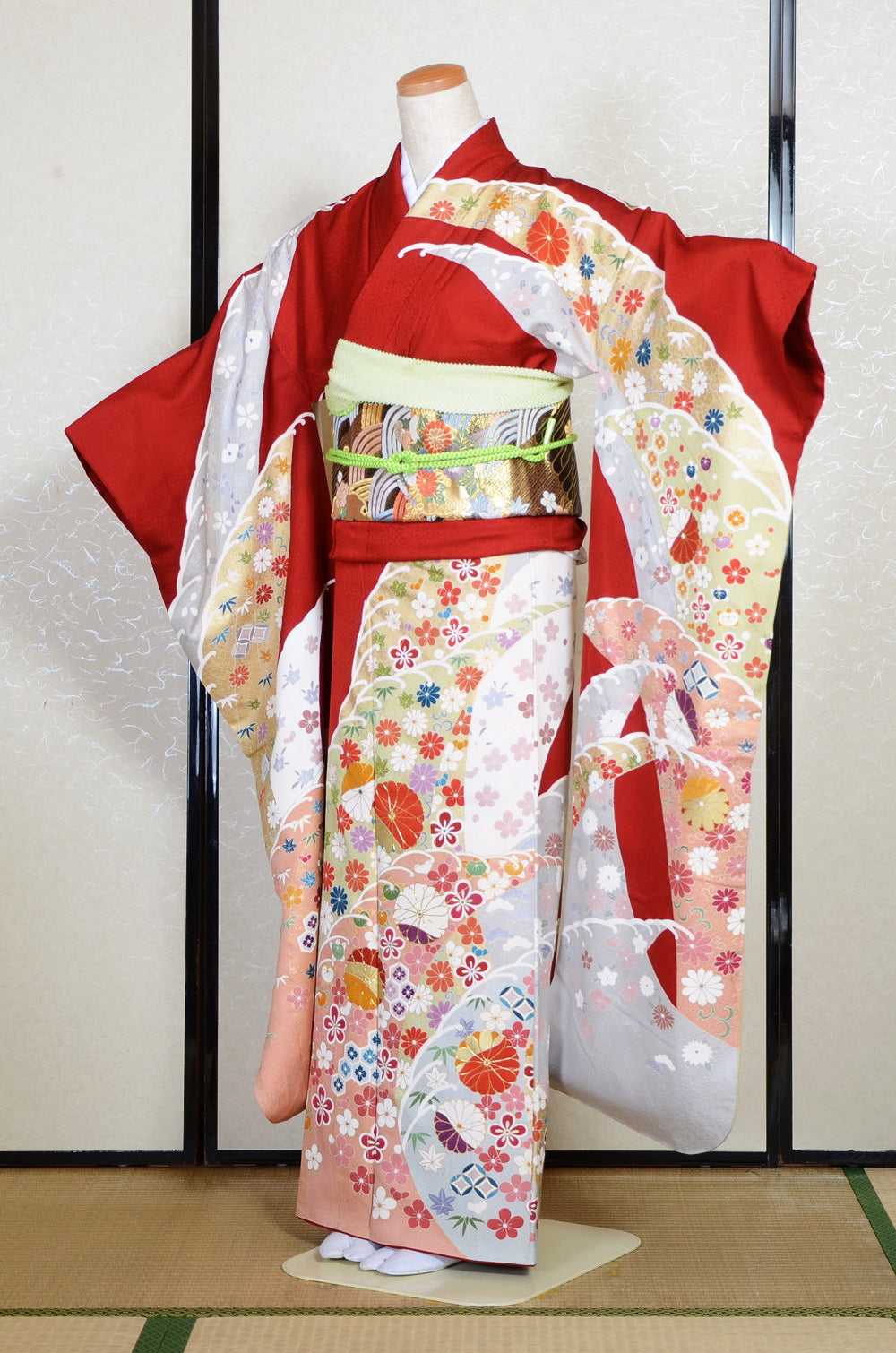 Long-sleeved kimono 6 items set / Furisode / FK#2-292