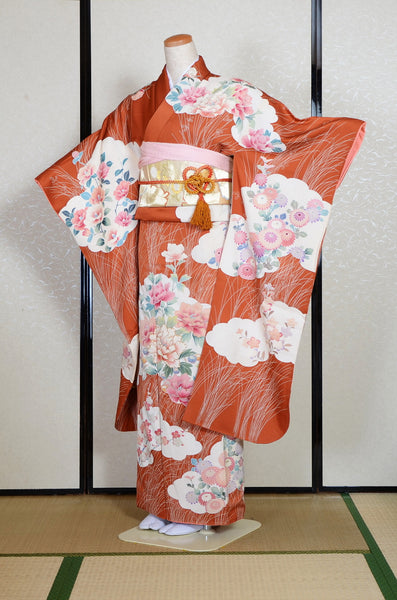 Long-sleeved kimono 6 items set / Furisode / FK#1-918