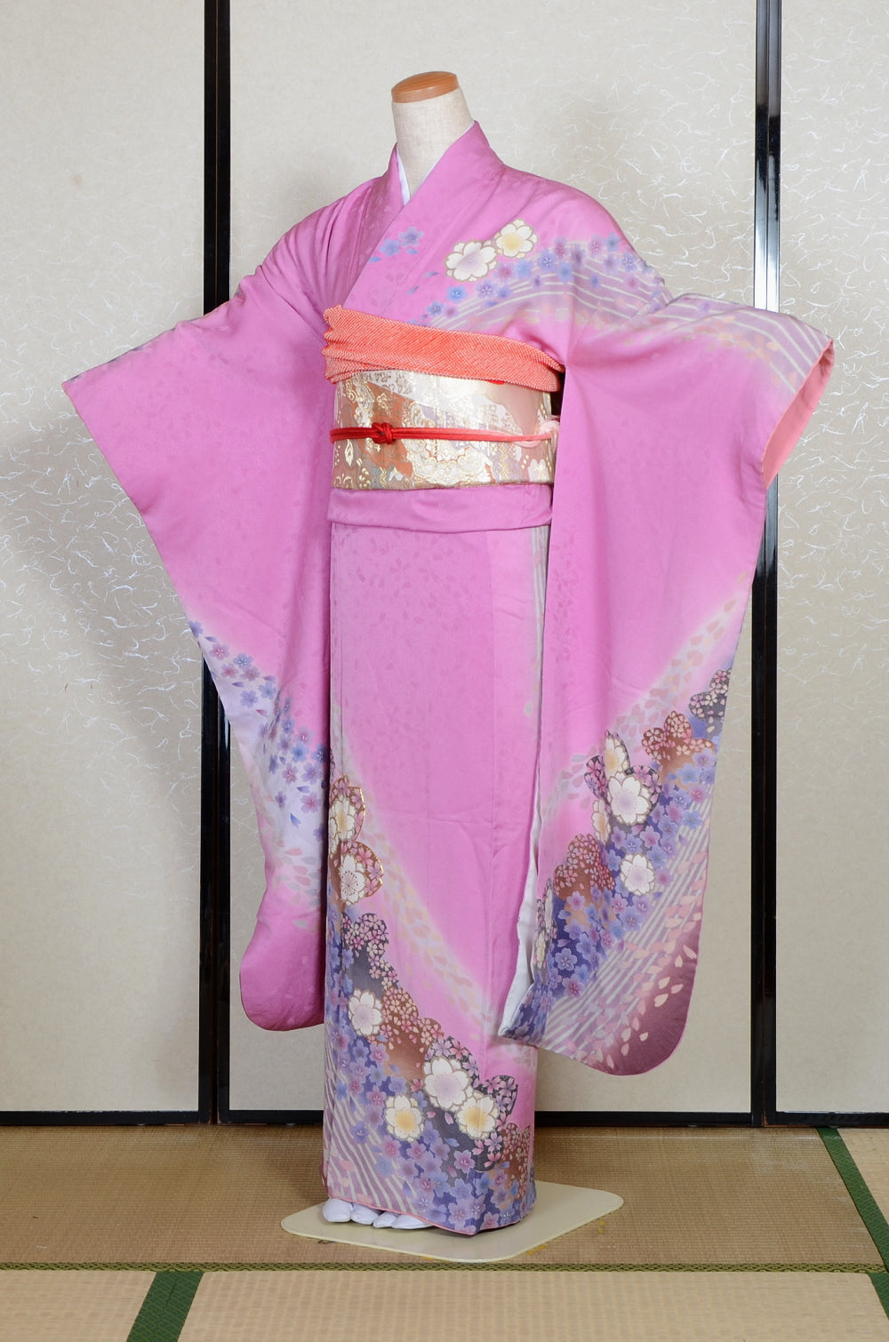Long-sleeved kimono 6 items set / Furisode / FK#2-172