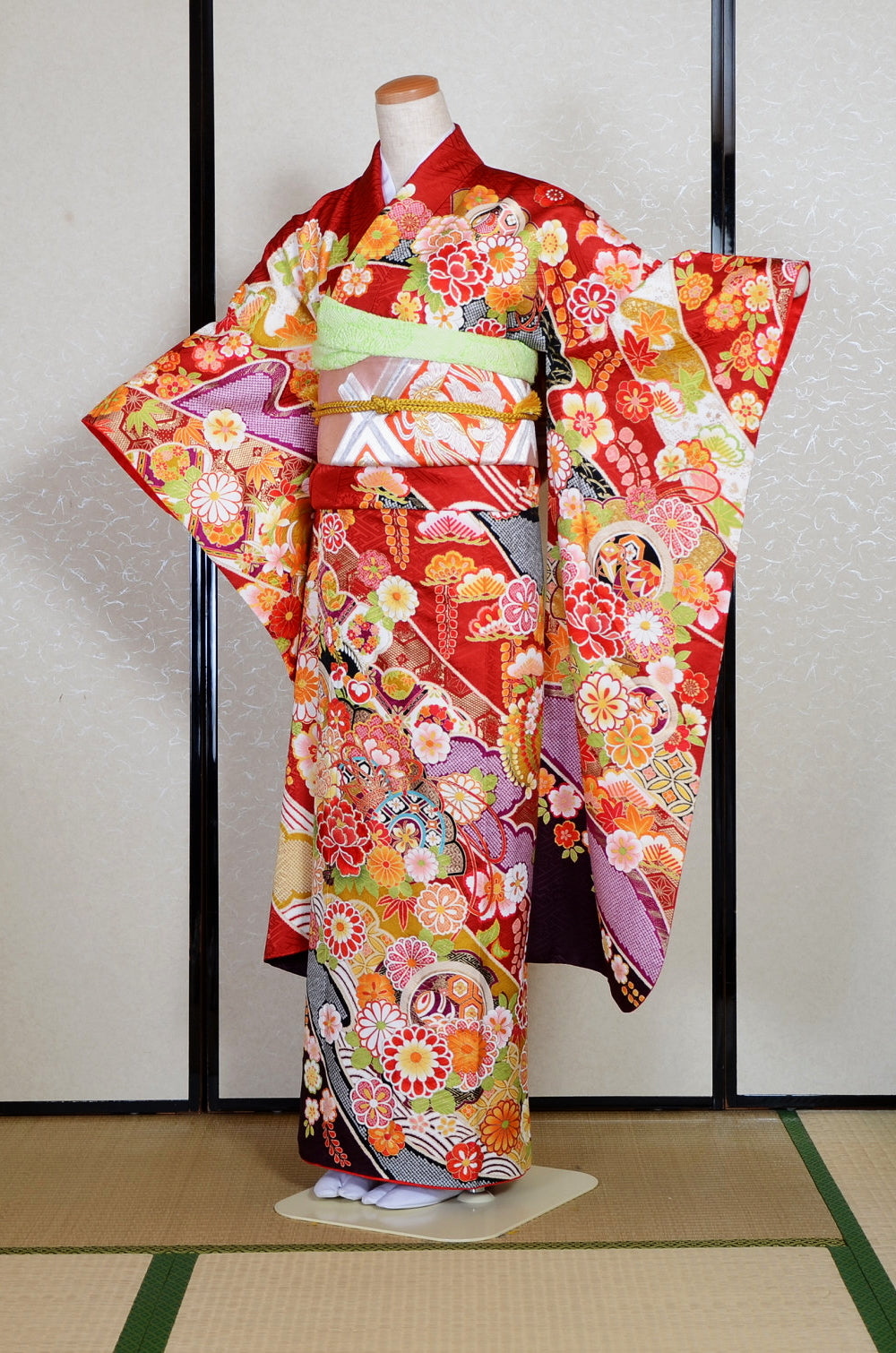 Long-sleeved kimono 6 items set / Furisode / FK#1-928
