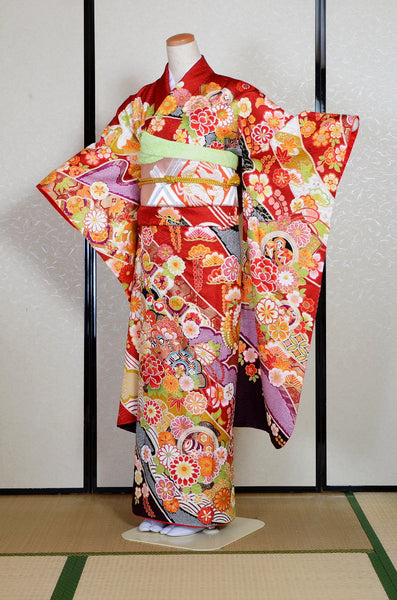 Long-sleeved kimono 6 items set / Furisode / FK#1-928