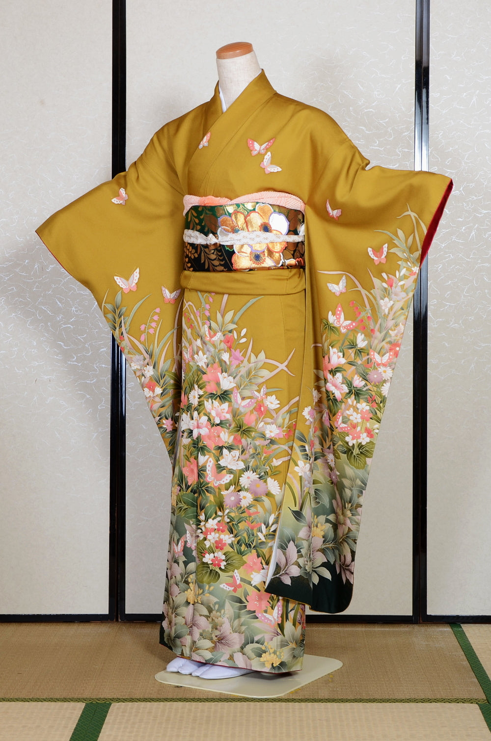 Long-sleeved kimono 6 items set / Furisode / FK#2-181