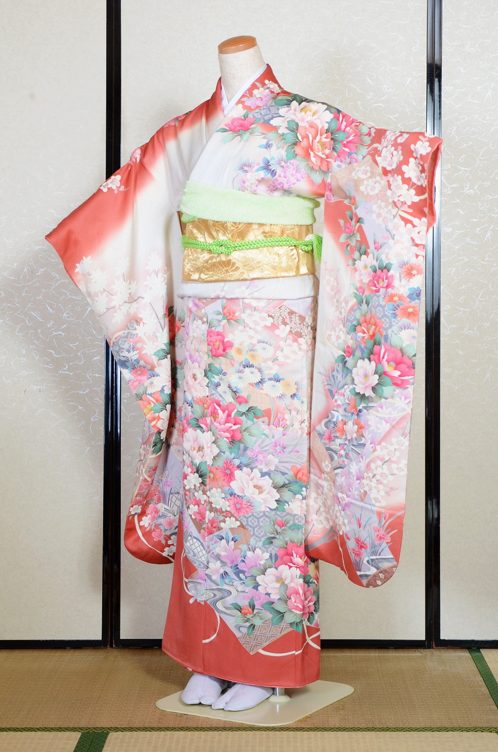 Long-sleeved kimono 6 items set / Furisode / FK#2-297