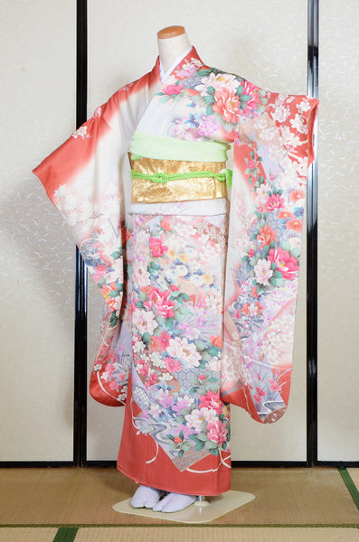 Long-sleeved kimono 6 items set / Furisode / FK#2-297