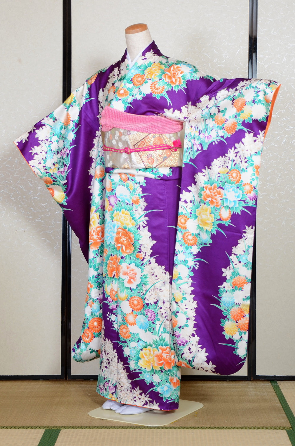 Long-sleeved kimono 6 items set / Furisode / FK#2-259