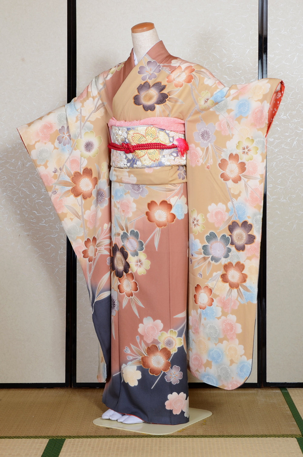 Long-sleeved kimono 6 items set / Furisode / FK#2-241