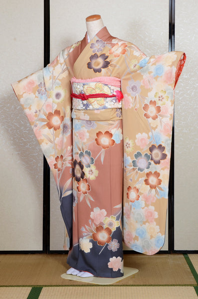 Long-sleeved kimono 6 items set / Furisode / FK#2-241