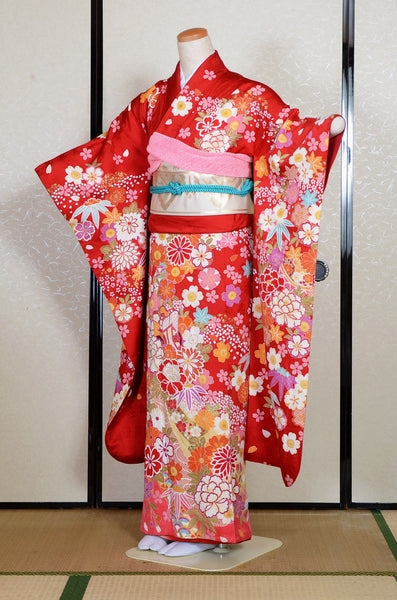 Long-sleeved kimono 6 items set / Furisode / FK#2-226
