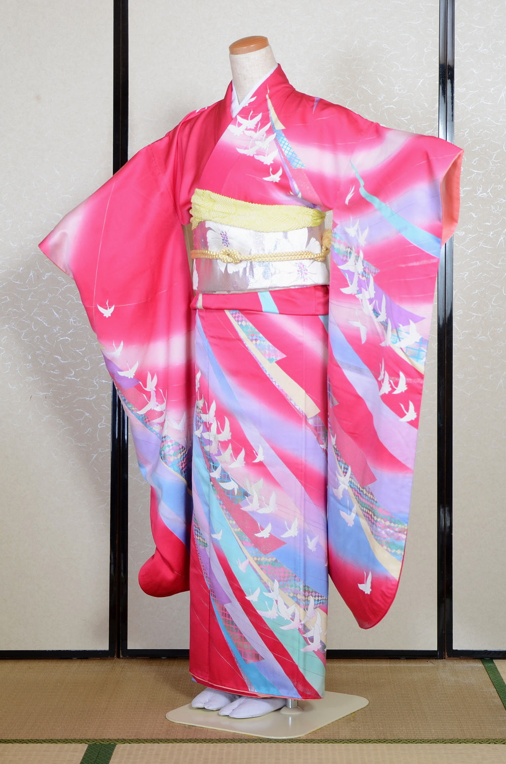 Long-sleeved kimono 6 items set / Furisode / FK#2-301