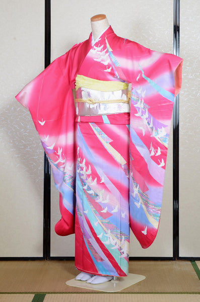 Long-sleeved kimono 6 items set / Furisode / FK#2-301