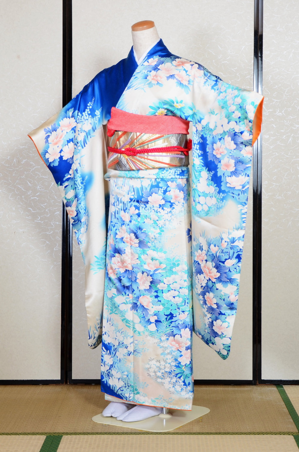 Long-sleeved kimono 6 items set / Furisode / FK#2-281