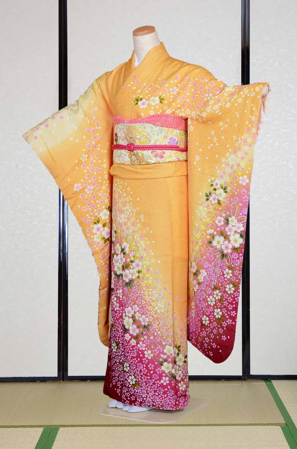 Long-sleeved kimono 6 items set / Furisode / FK#2-339