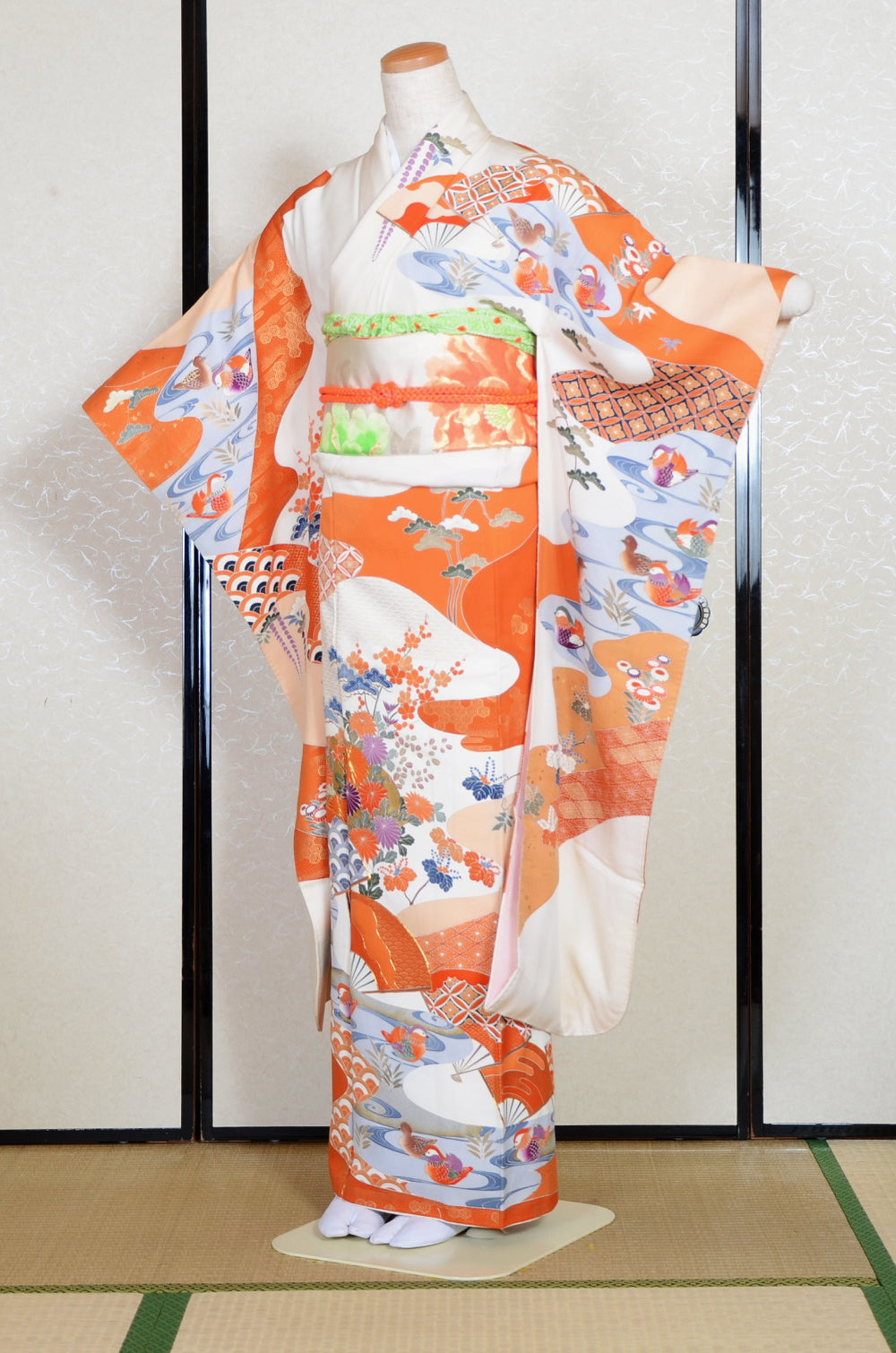 Long-sleeved kimono 6 items set / Furisode / FK#2-016