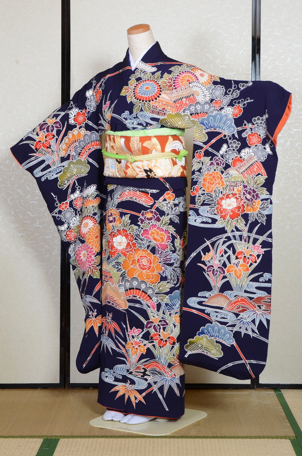 Long-sleeved kimono 6 items set / Furisode / FK#2-256