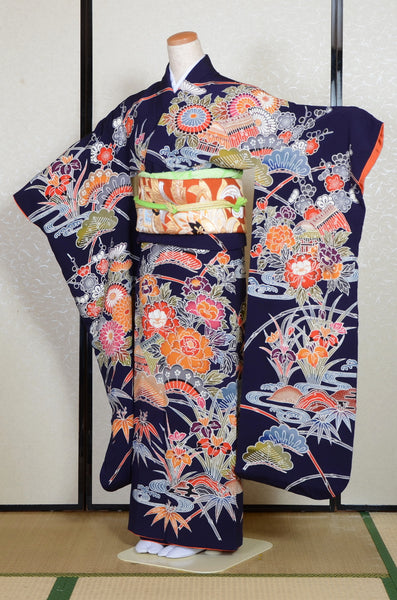 Long-sleeved kimono 6 items set / Furisode / FK#2-256
