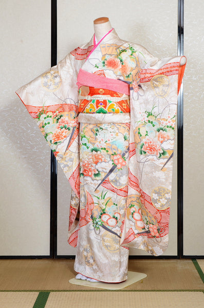 Long-sleeved kimono 6 items set / Furisode / FK#2-337