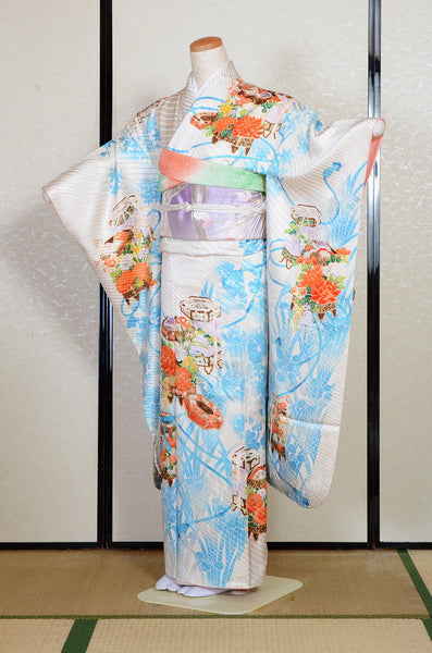 Long-sleeved kimono 6 items set / Furisode / FK#2-343
