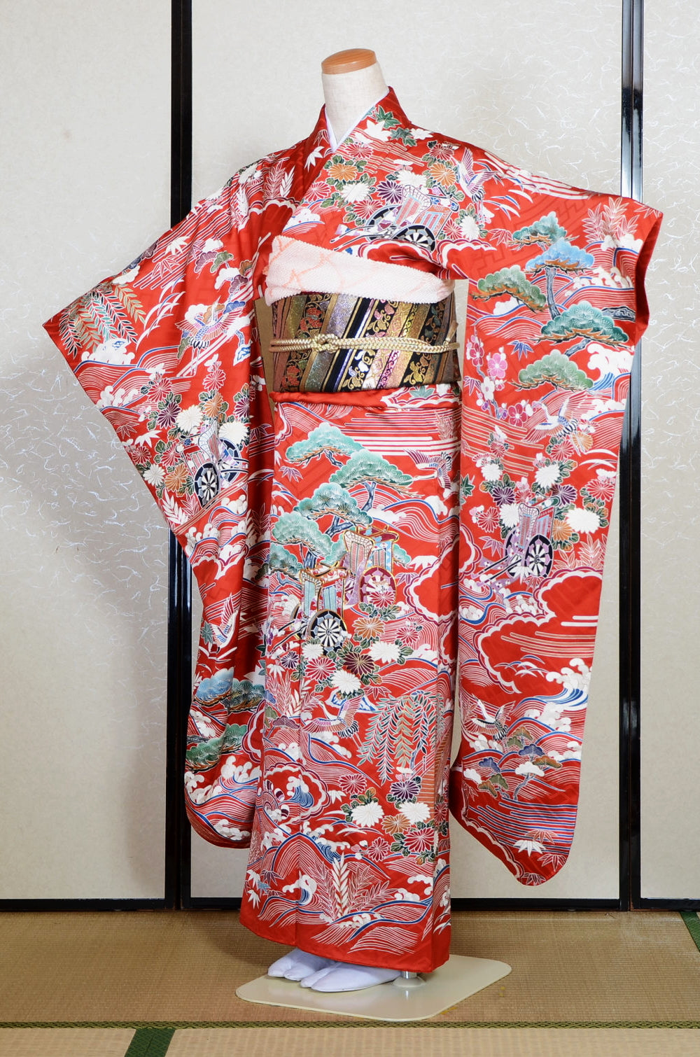 Long-sleeved kimono 6 items set / Furisode / FK#2-307