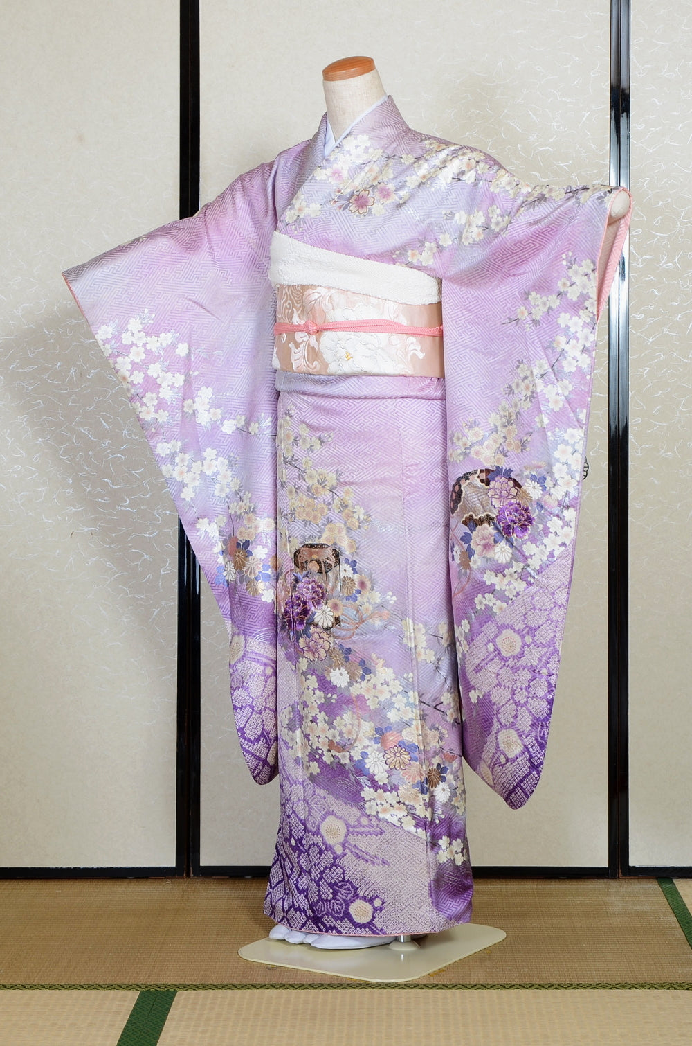 Long-sleeved kimono 6 items set / Furisode / FK#2-355