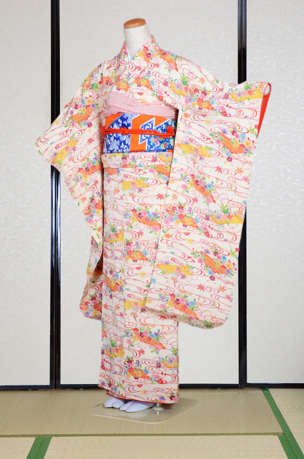 Long-sleeved kimono 6 items set / Furisode / FK#1-949