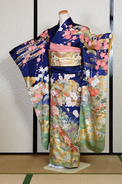 Long-sleeved kimono 6 items set / Furisode / FK#2-352