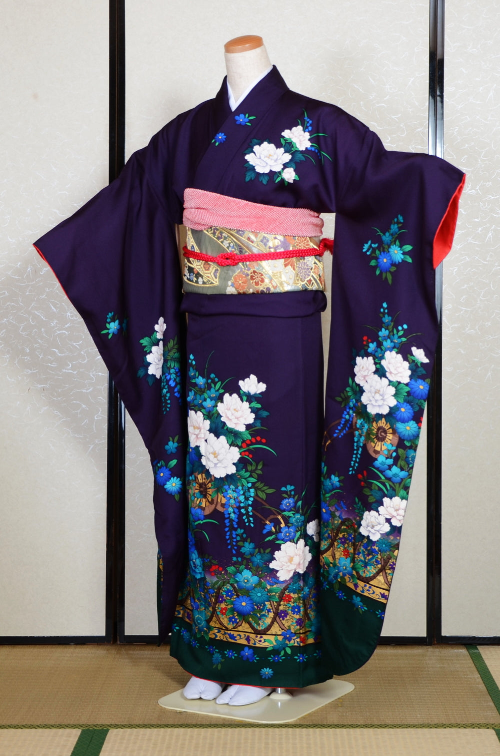 Long-sleeved kimono 6 items set / Furisode / FK#2-279