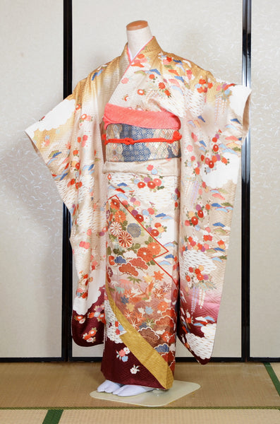 Long-sleeved kimono 6 items set / Furisode / FK#2-283
