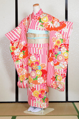Long-sleeved kimono 6 items set / Furisode / FK#1-909