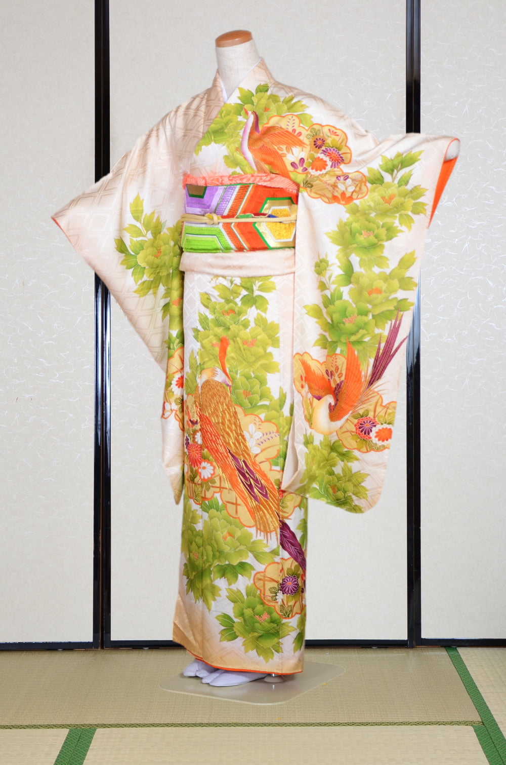 Long-sleeved kimono 6 items set / Furisode / FK#1-945