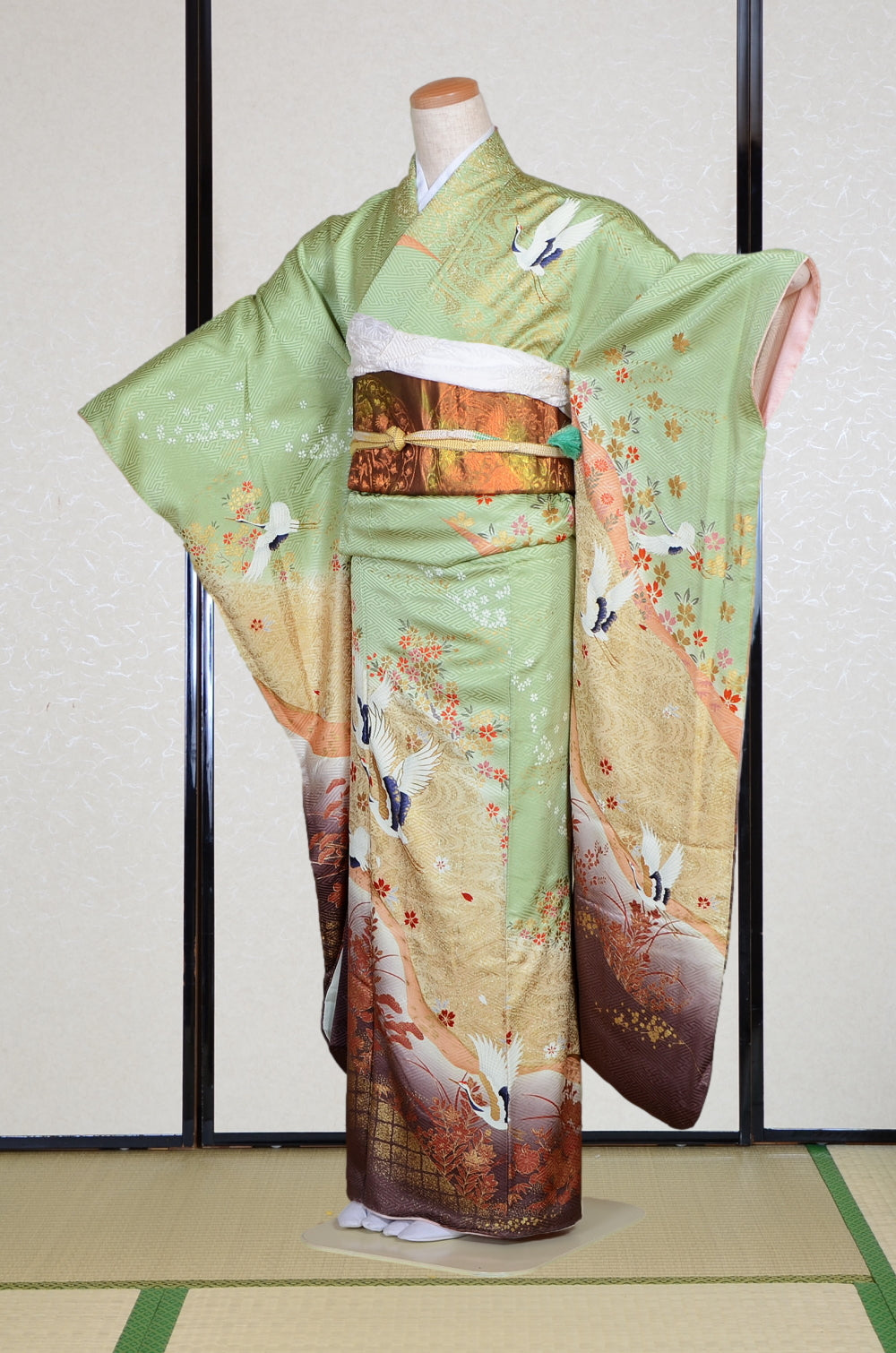 Long-sleeved kimono 6 items set / Furisode / FK#2-341