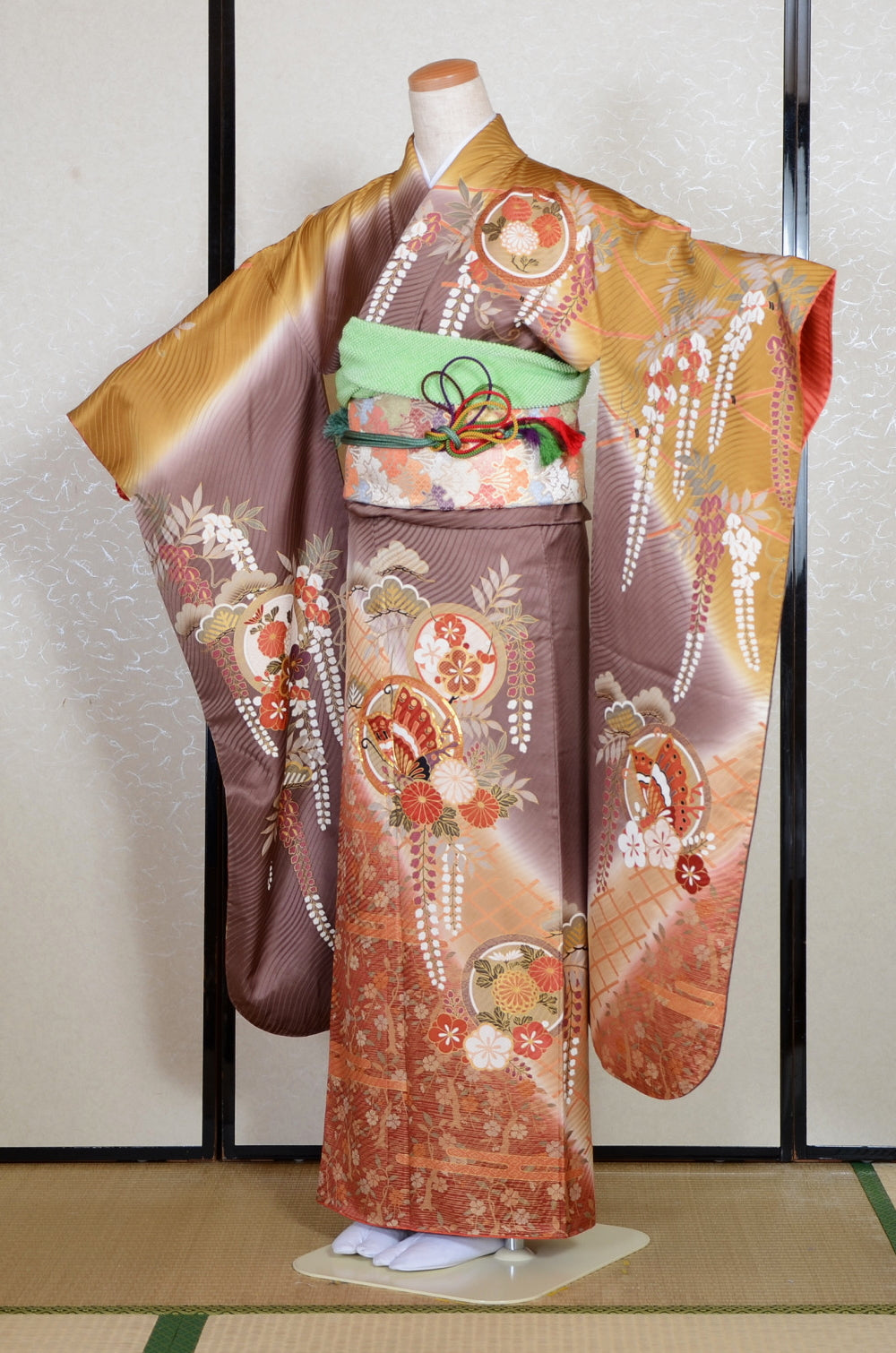 Long-sleeved kimono 6 items set / Furisode / FK#2-203