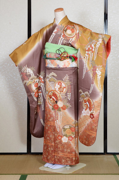 Long-sleeved kimono 6 items set / Furisode / FK#2-203