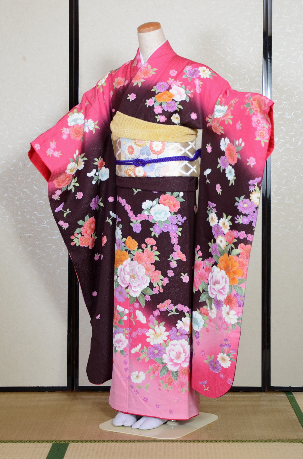 Long-sleeved kimono 6 items set / Furisode / FK#2-282
