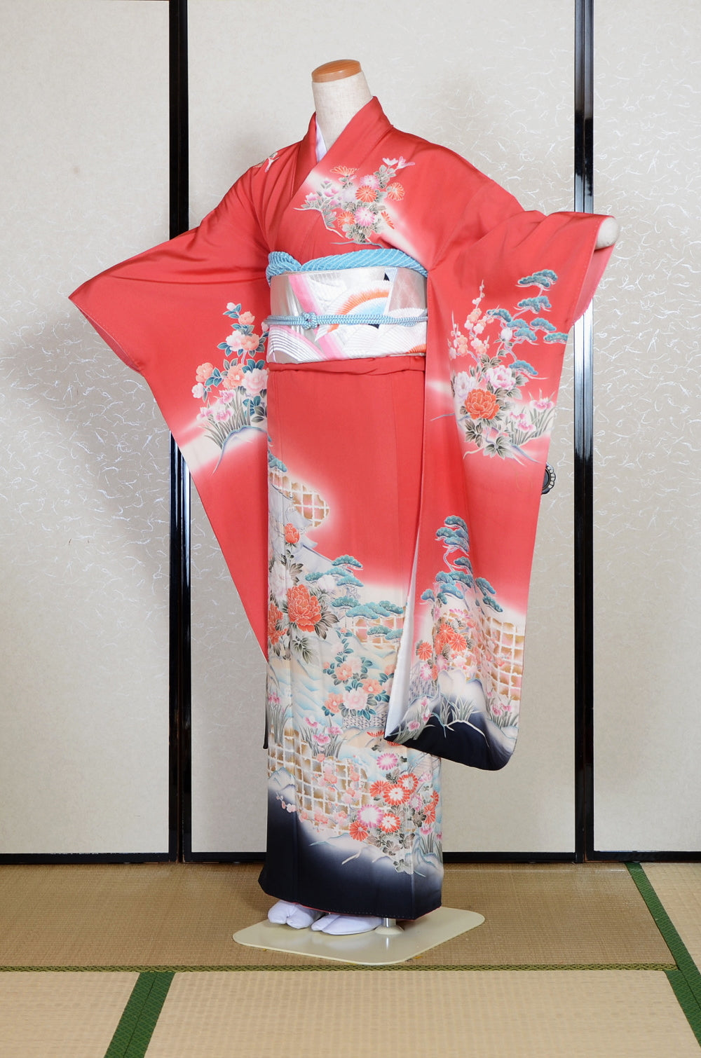 Long-sleeved kimono 6 items set / Furisode / FK#1-974