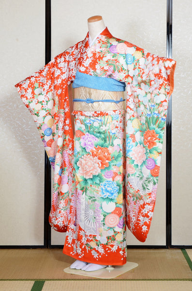 Long-sleeved kimono 6 items set / Furisode / FK#2-214