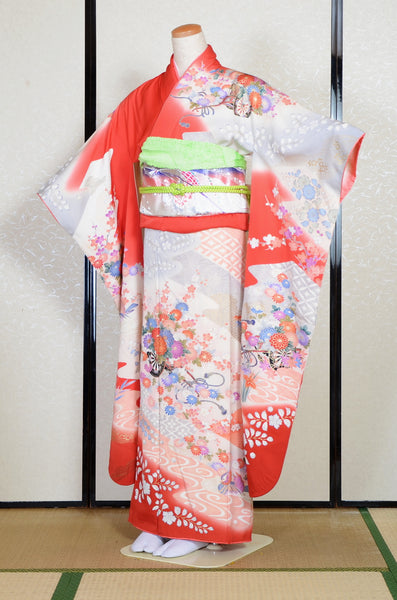 Long-sleeved kimono 6 items set / Furisode / FK#2-117