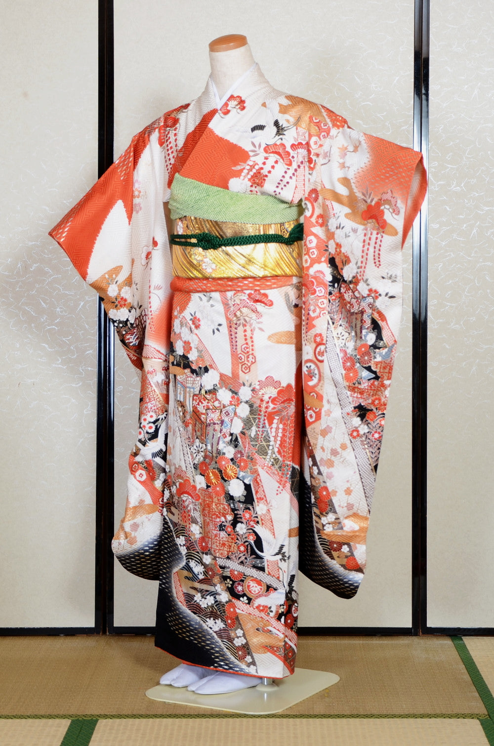 Long-sleeved kimono 6 items set / Furisode / FK#2-289