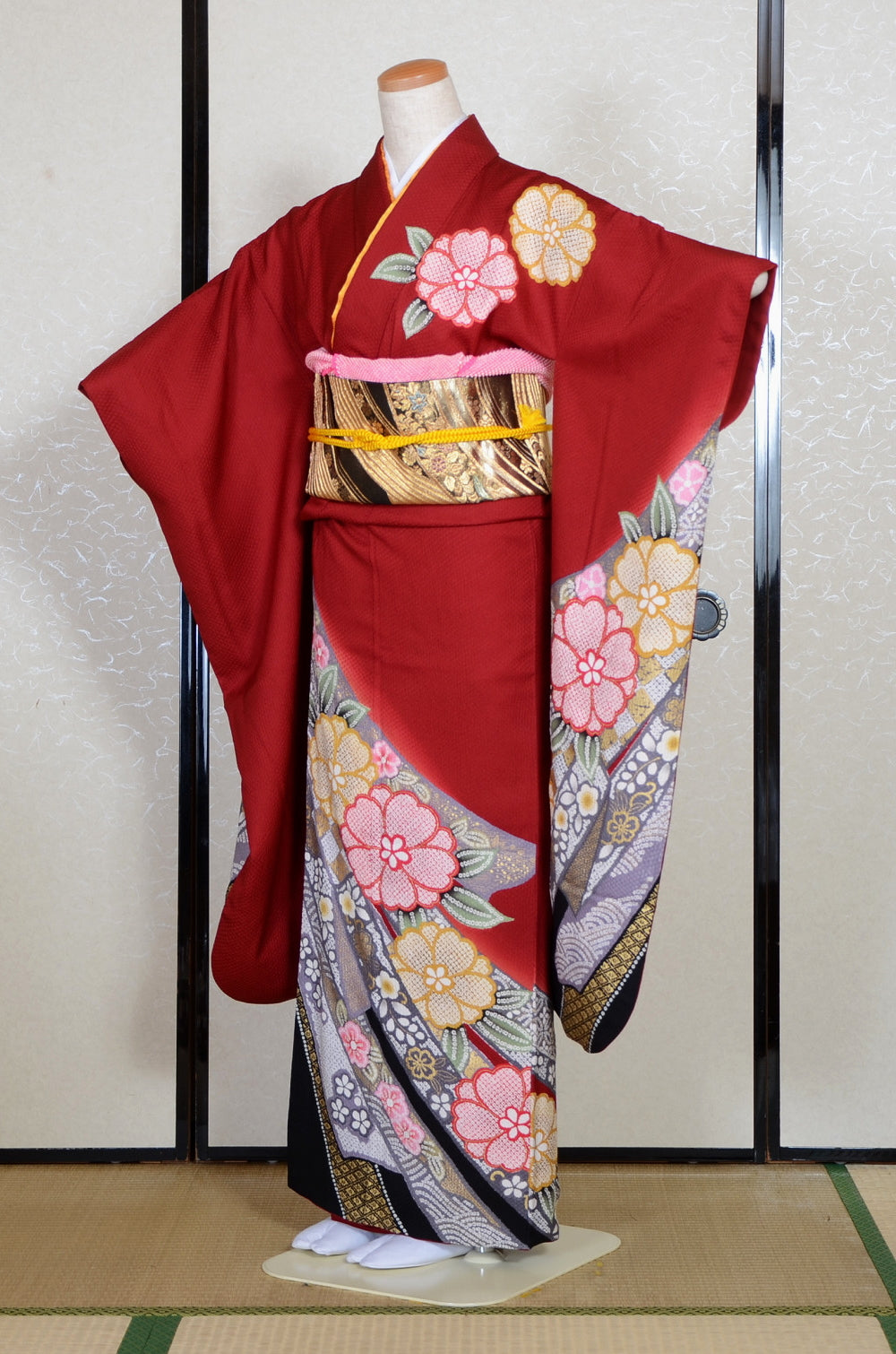 Long-sleeved kimono 6 items set / Furisode / FK#2-210