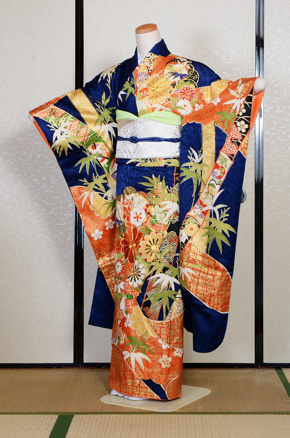 Long-sleeved kimono 6 items set / Furisode / FK#2-356