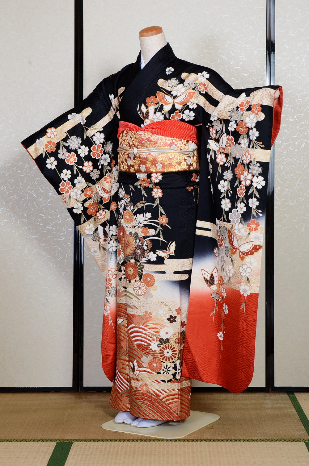 Long-sleeved kimono 6 items set / Furisode / FK#2-338