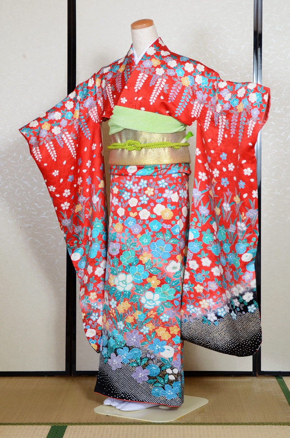 Long-sleeved kimono 6 items set / Furisode / FK#2-205