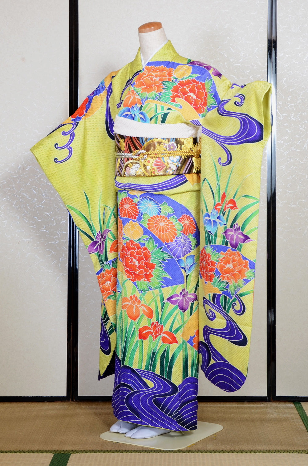 Long-sleeved kimono 6 items set / Furisode / FK#2-295