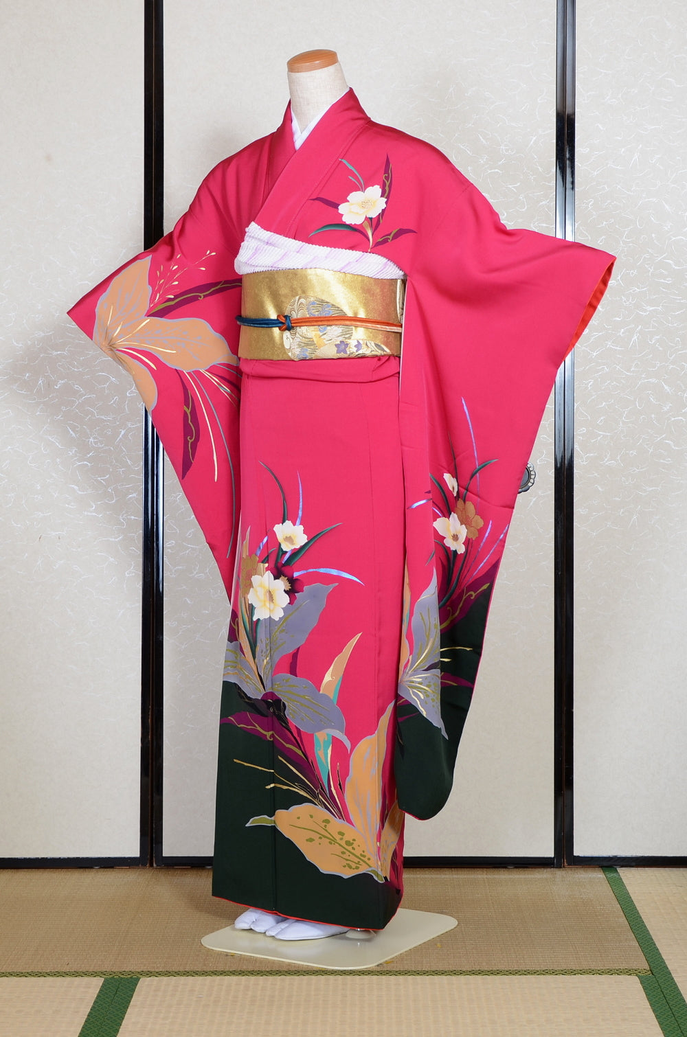 Long-sleeved kimono 6 items set / Furisode / FK#2-069