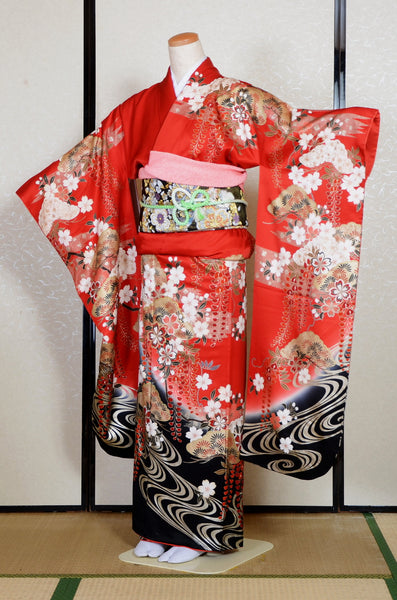 Long-sleeved kimono 6 items set / Furisode / FK#2-257