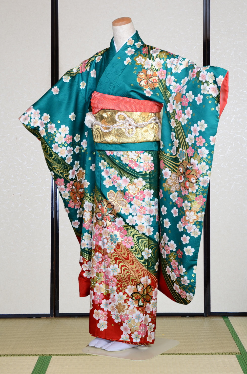 Long-sleeved kimono 6 items set / Furisode / FK#2-302